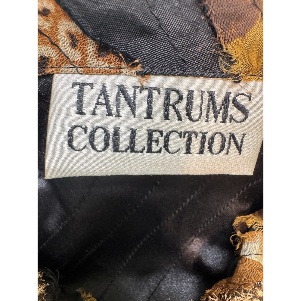 Tantrums Collection 2X Silk Blend Textured Button Jacket Distressed Animal Print - Picture 6 of 7